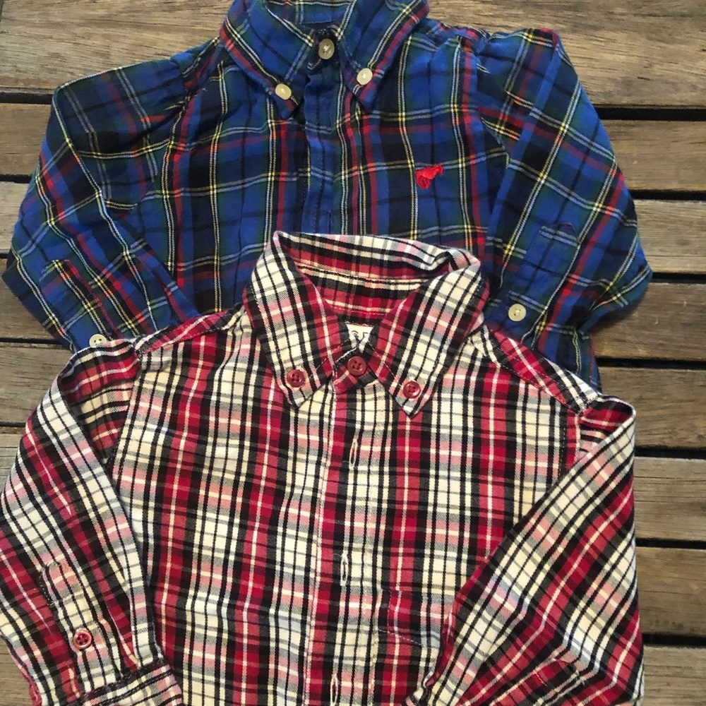 2 12 month button down shirts super cute.